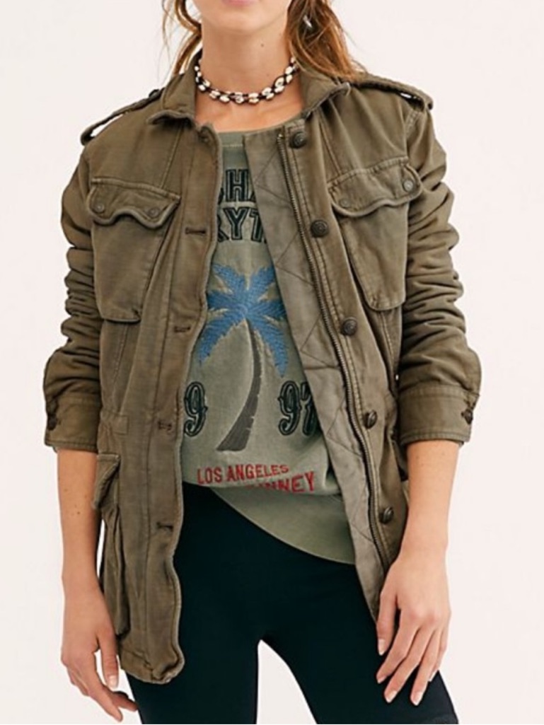 Free People Not Your Brothers Surplus Military Field Jacket